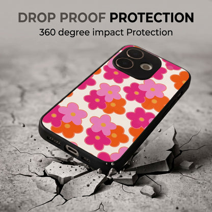 Oppo A5 Pro 5G Aesthetic Pink & Orange Floral Acrylic Back Cover