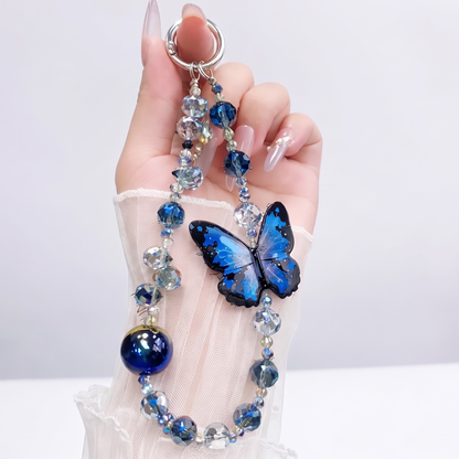 Oppo Reno 15 5G Transparent Airbag Butterfly Stand Case with Charm Strap