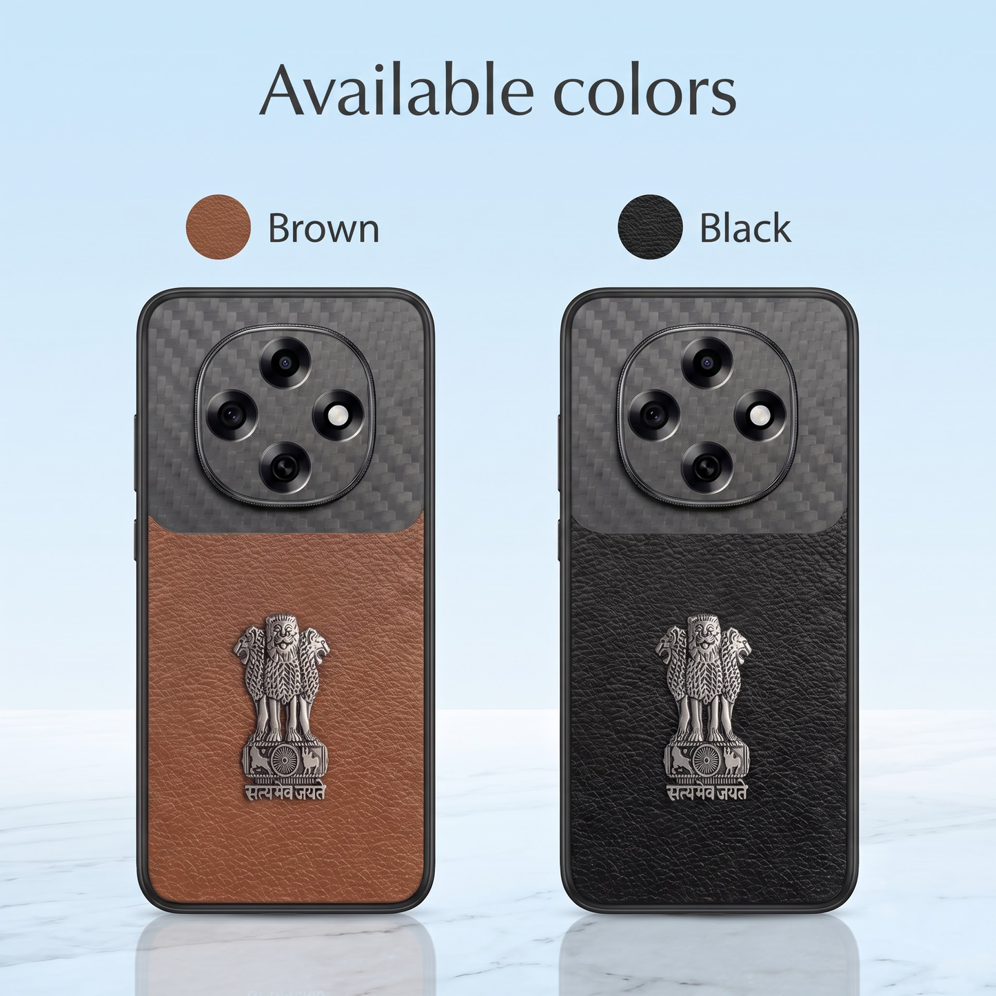 Oppo F31 Pro 5G Satyamev Jayate Carbon Fiber Leather Hybrid Phone Case
