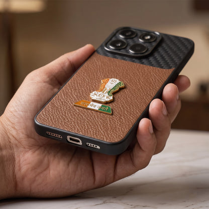 Motorola Edge 60 Pro 5G Tri-Color Satyamev Jayate Carbon Fiber Leather Hybrid Phone Case