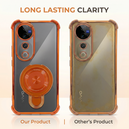 Vivo V40 Pro 5G Invincible Bracket Ring Stand Airbag Cosmic Orange Case