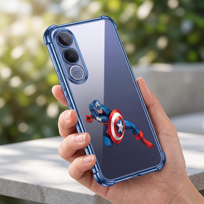 Vivo V70 FE 5G Premium 3D Spot UV Captain America Sticker Shockproof Airbags Case