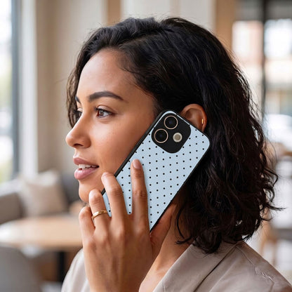 Oppo A5 Pro 5G Aesthetic Light Blue & Black Polka Dot Acrylic Back Cover