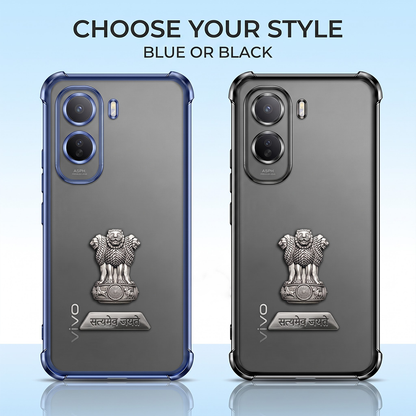 Vivo T5 Pro 5G Satyamev Jayate 2-in-1 Emblem Transparent Shockproof Airbag Case