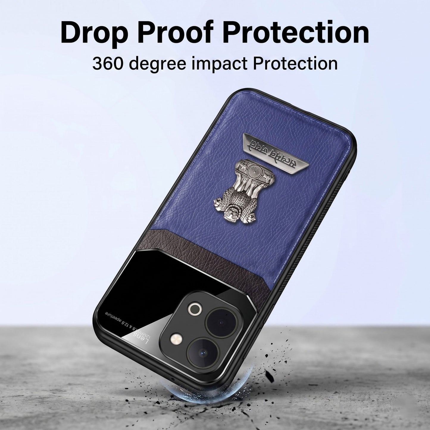 Vivo T5x 5G Satyamev Jayate 2-in-1 Emblem Leather Lens Protective Back Case