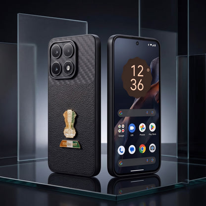 Motorola Edge 70 Pro 5G Tri-Color Satyamev Jayate Carbon Fiber Leather Hybrid Phone Case