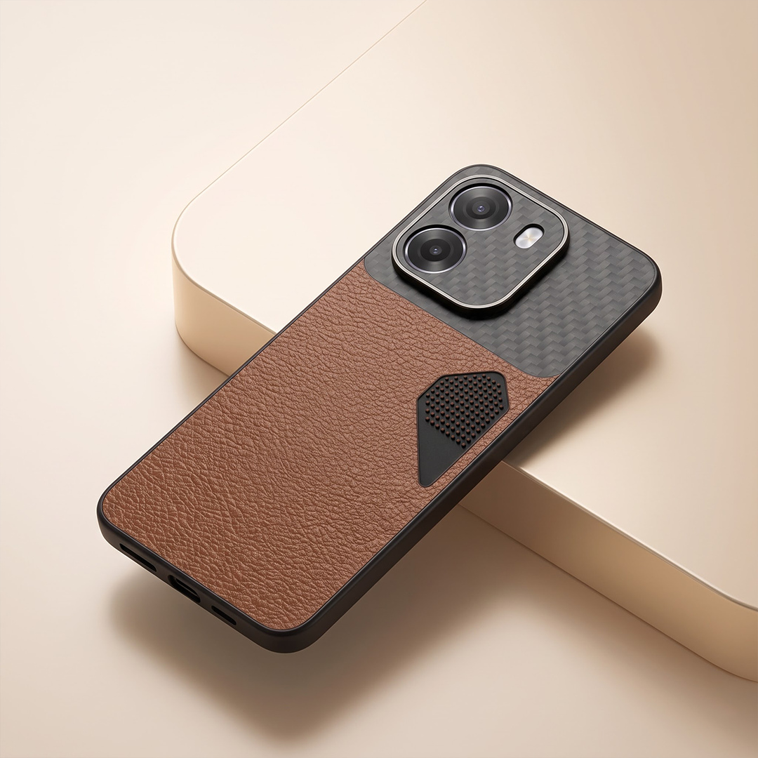 Oppo K14 5G Carbon Fiber Heat Dissipation Leather Hybrid Phone Case