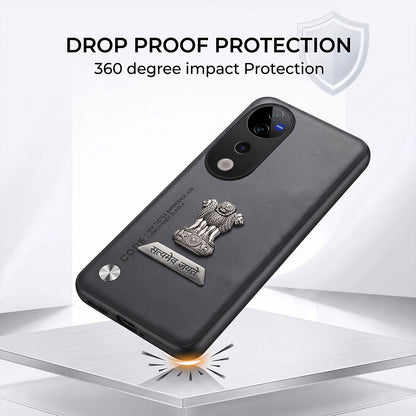 Vivo V40 Pro 5G Satyamev Jayate 2-in-1 Emblem Vegan Leather Back Case