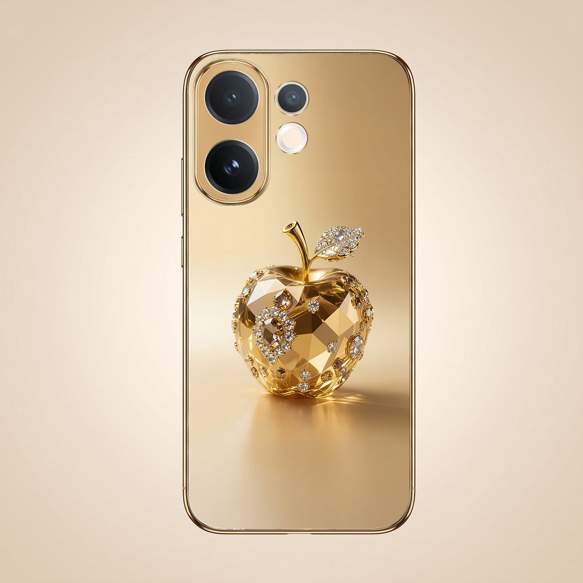 Vivo V60 5G Golden Apple Gold Electroplated Glass Phone Back Case