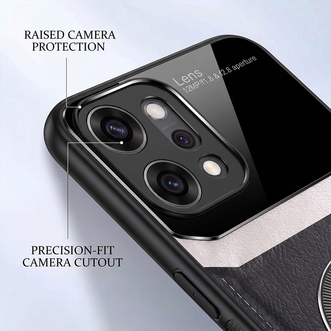 Oppo Reno 14 Pro 5G Premium Magsafe Magnetic Leather Lens Protective Case