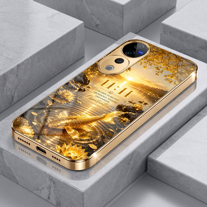 Vivo V40 Pro 5G 11:11 Manifestation Gold Electroplated Glass Phone Back Case