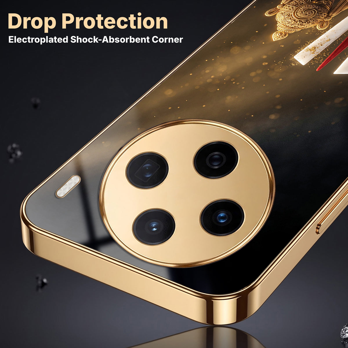 Vivo X200 5G Royal Heritage Edition Gold Electroplated Glass Phone Back Case
