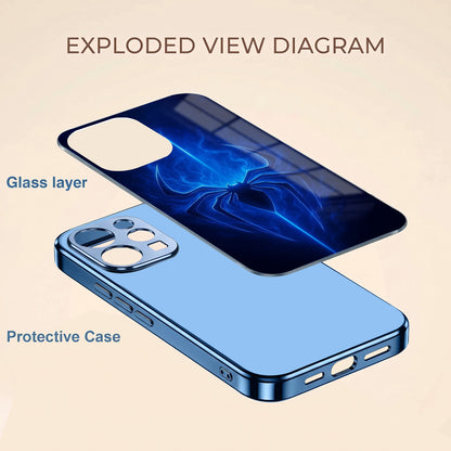 Vivo V70 5G Neon Spider Blue Electroplated Glass Phone Back Case