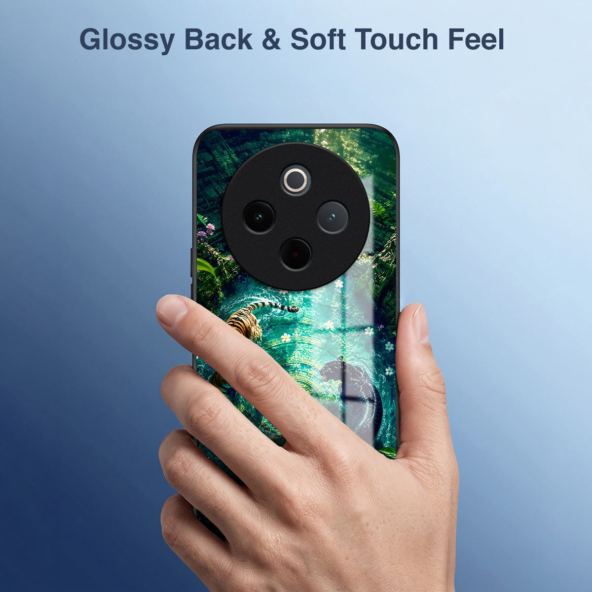 Vivo T4 5G Tiger & Panther Mystic Acrylic Glass Back Case