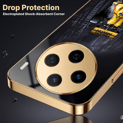 Vivo X200 5G F1 Racing Car Gold Electroplated Glass Phone Back Case