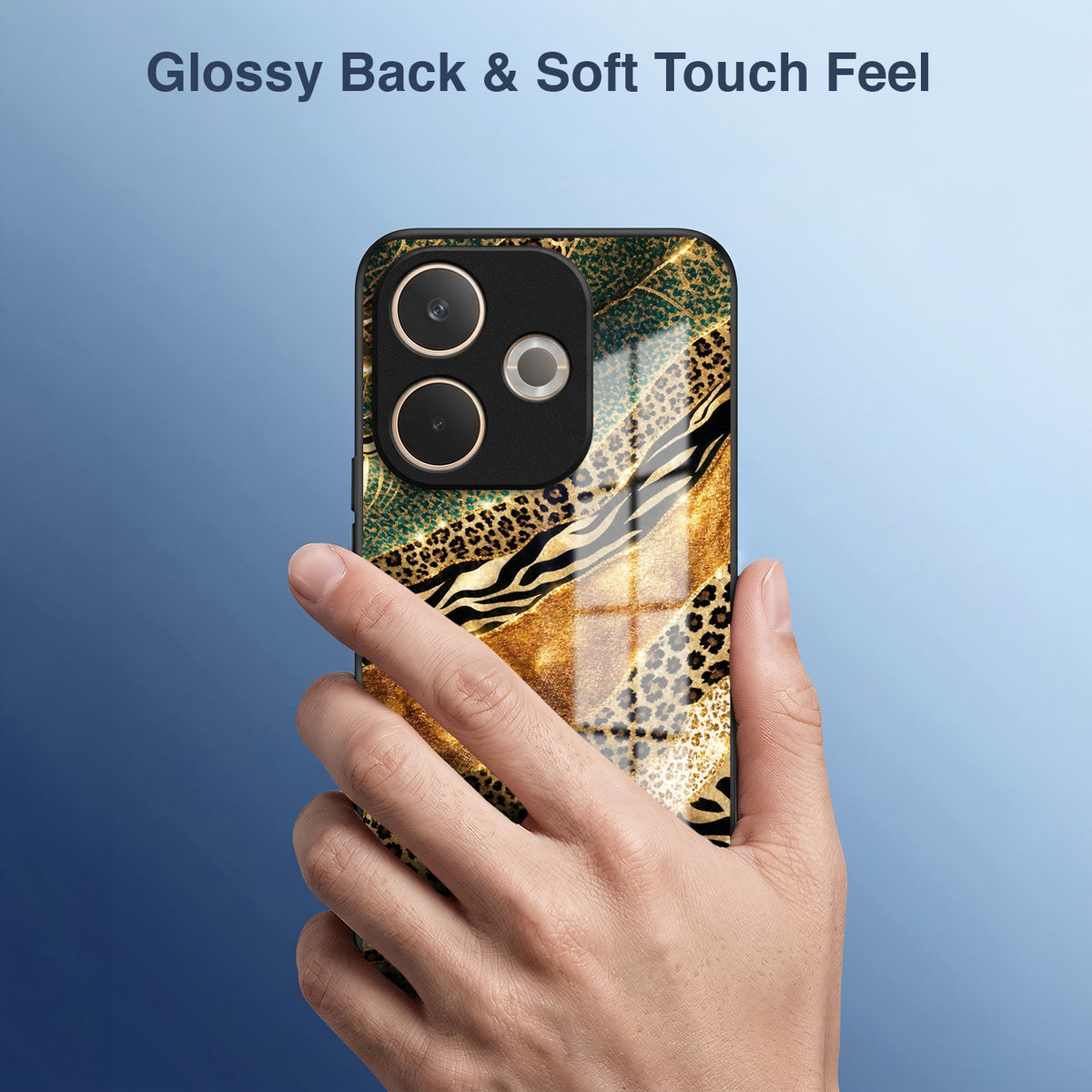 Oppo A5 Pro 5G Golden Leopard Acrylic Glass Back Case