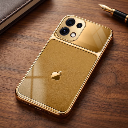 Oppo Reno 16C 5G Royal Touch Apple Gold Electroplated Glass Phone Back Case