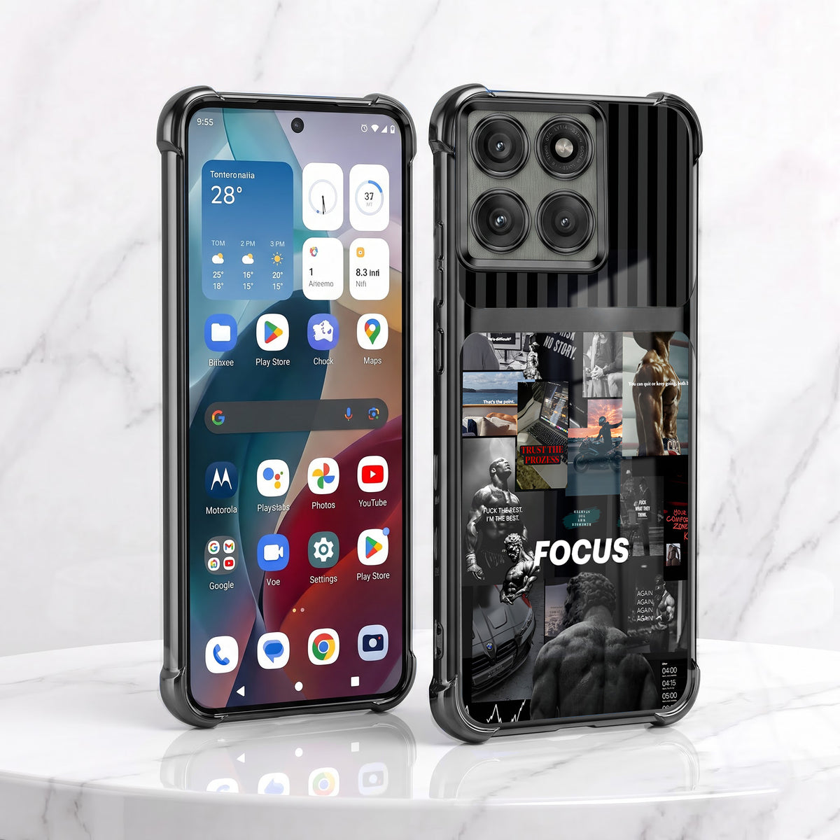 Motorola Edge 60 Pro 5G Focus Mode Dual-Tone Transparent Airbags Case