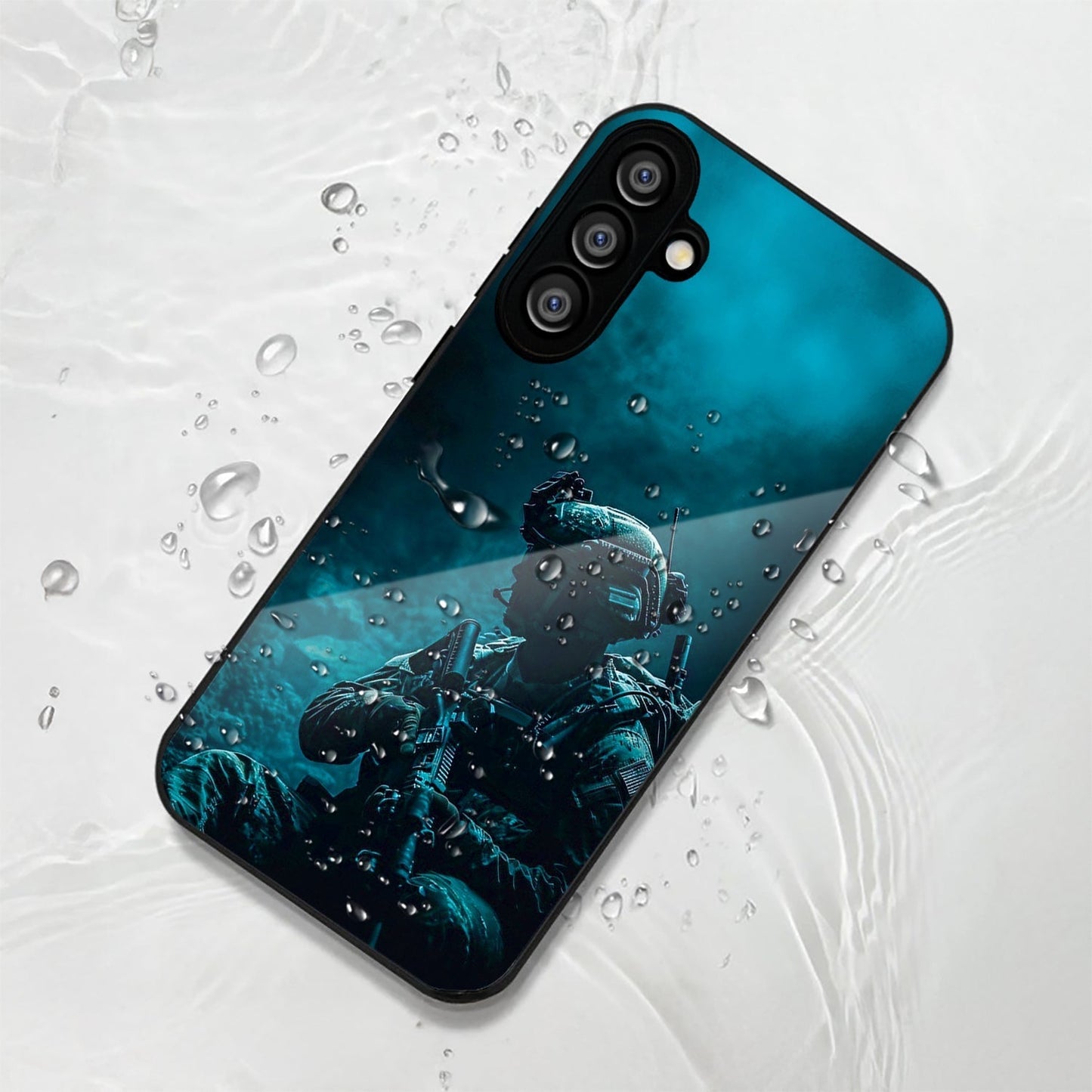 Samsung Galaxy A56 Premium Acrylic Shockproof Glass Back Case (Soldier Case)