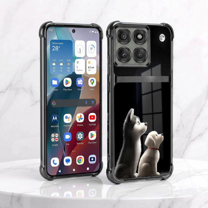 Motorola Edge 60 Pro 5G Dreamy Puppy Dual-Tone Transparent Airbags Case