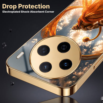 Vivo X200T 5G Divine Hanuman Gold Electroplated Glass Phone Back Case