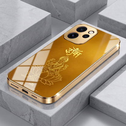Oppo Reno 15 Pro Mini 5G Shree Lakshmi Divine Gold Electroplated Glass Phone Back Case