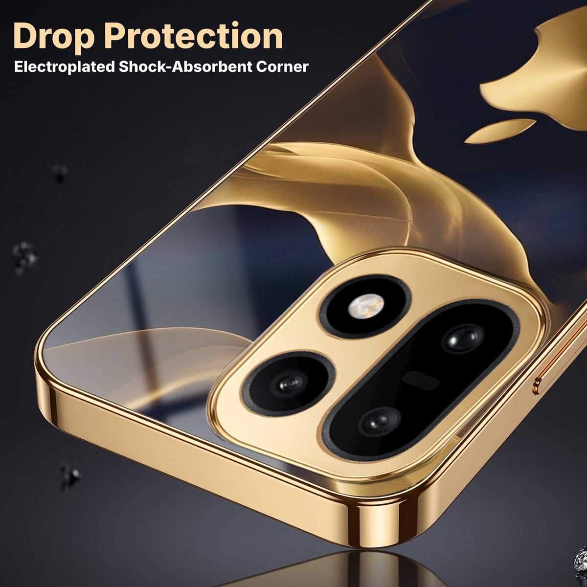 OnePlus 15 5G Luxury Wave Gold Electroplated Glass Phone Back Case
