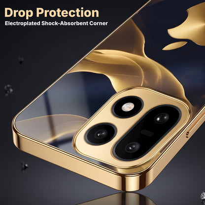 OnePlus 15 5G Luxury Wave Gold Electroplated Glass Phone Back Case