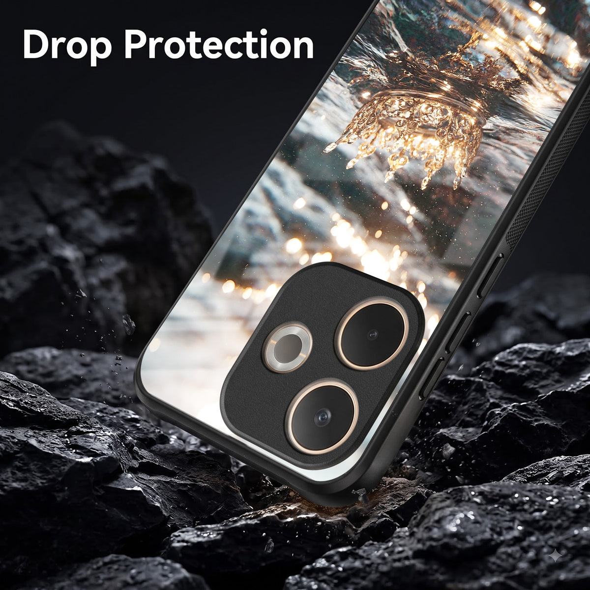 Oppo A5 Pro 5G Golden Crown Ocean Acrylic Glass Back Case