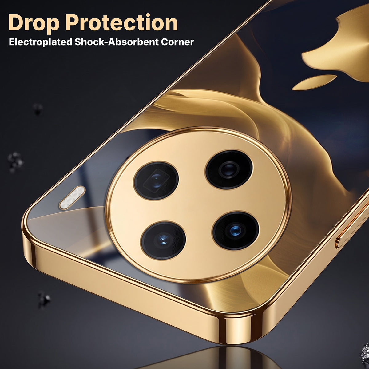 Vivo X200 5G Luxury Wave Gold Electroplated Glass Phone Back Case