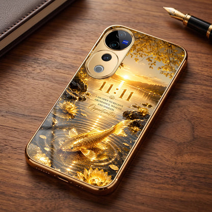 Vivo V40 Pro 5G 11:11 Manifestation Gold Electroplated Glass Phone Back Case