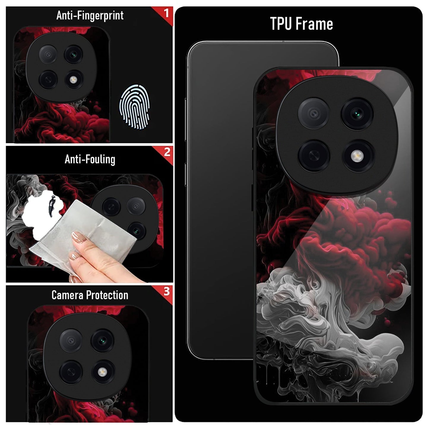 Oppo F29 Pro 5G Premium Acrylic Shockproof Glass Back Case (Infernal Drift)