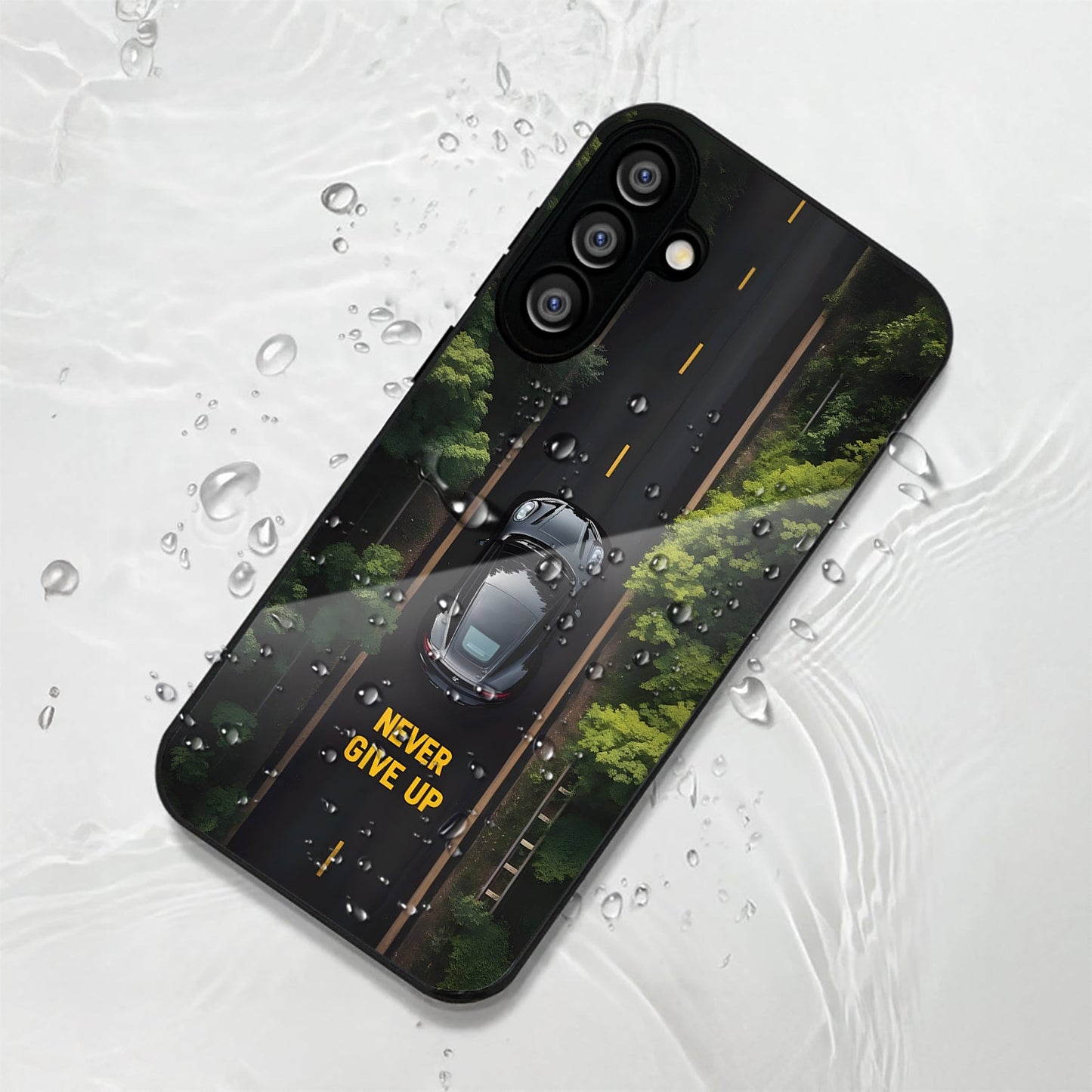 Samsung Galaxy A36 5G Premium Acrylic Shockproof Glass Back Case (Road Never Give Up)
