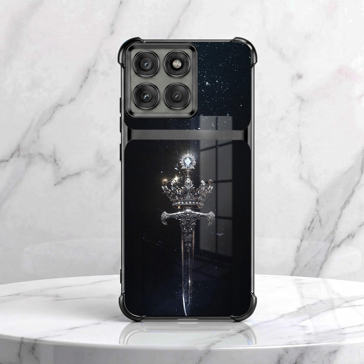 Motorola Edge 60 Pro 5G Royal Crown Sword Dual-Tone Transparent Airbags Case