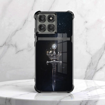 Motorola Edge 60 Pro 5G Royal Crown Sword Dual-Tone Transparent Airbags Case