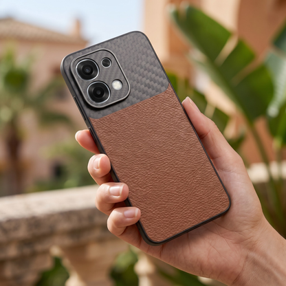 Oppo F31 5G Carbon Fiber Leather Hybrid Phone Case
