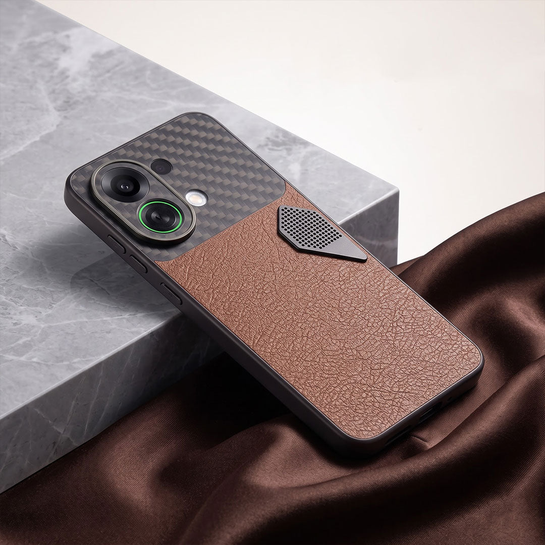 Oppo K13 Turbo 5G Carbon Fiber Heat Dissipation Leather Hybrid Phone Case
