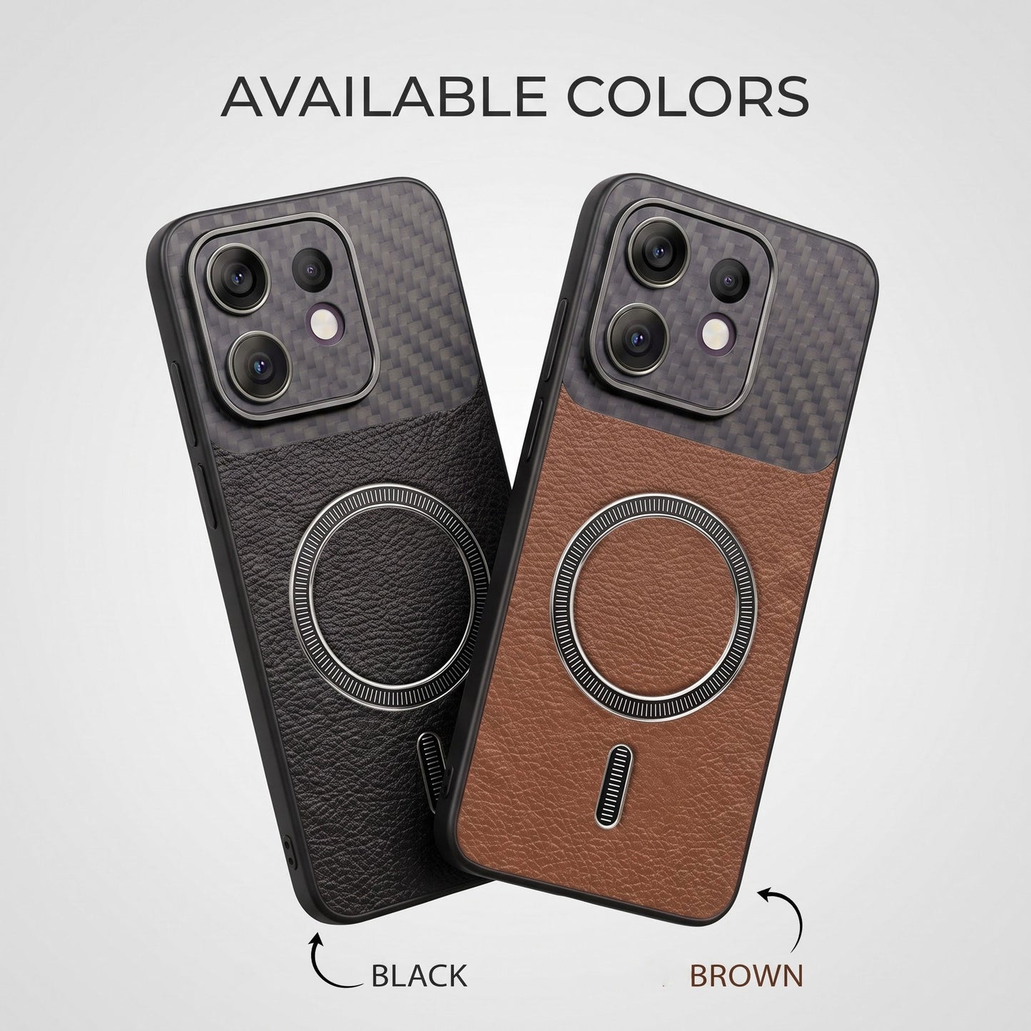 Oppo Reno 16 5G Carbon Fiber Leather Hybrid MagSafe Magnetic Case