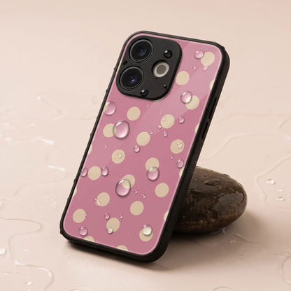 Oppo A5 Pro 5G Elegant Pink & Gold Polka Dot Acrylic Back Cover