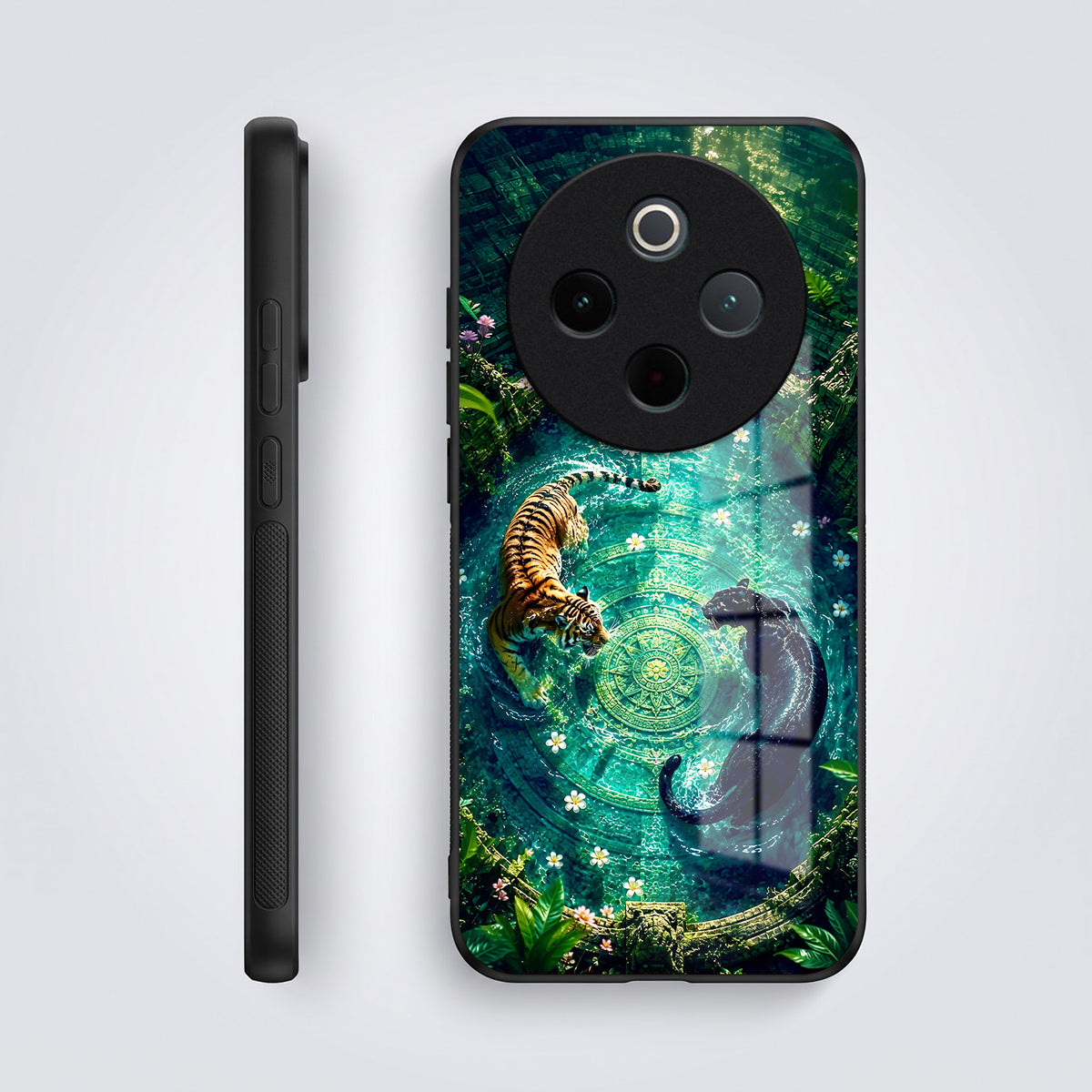 Vivo T4 5G Tiger & Panther Mystic Acrylic Glass Back Case