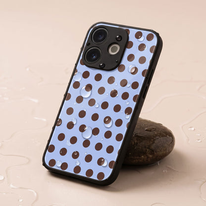 Oppo A5 Pro 5G Aesthetic Light Blue and Brown Polka Dot Acrylic Back Cover