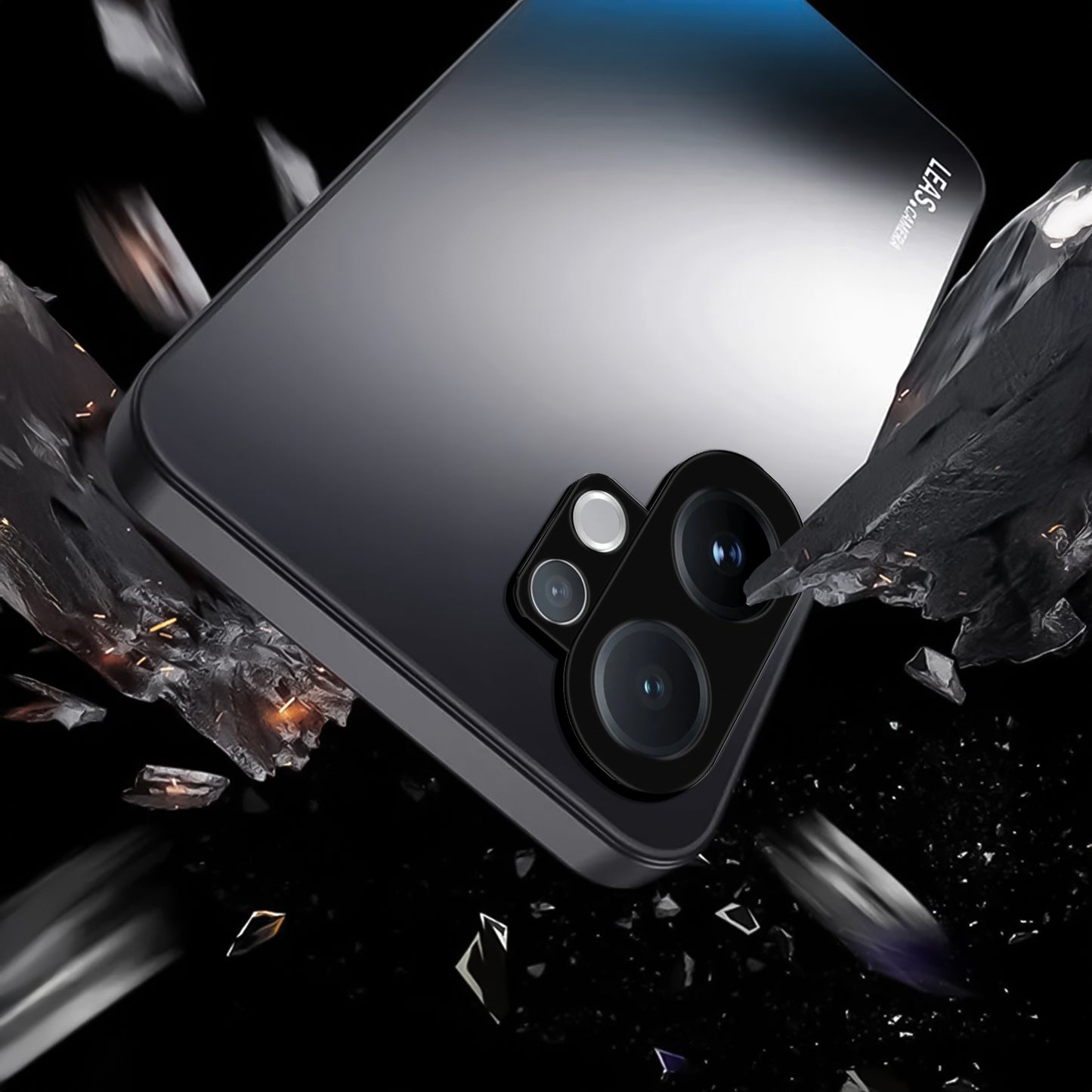 Vivo V60 5G Smartphone with a black and silver design case on a dark background