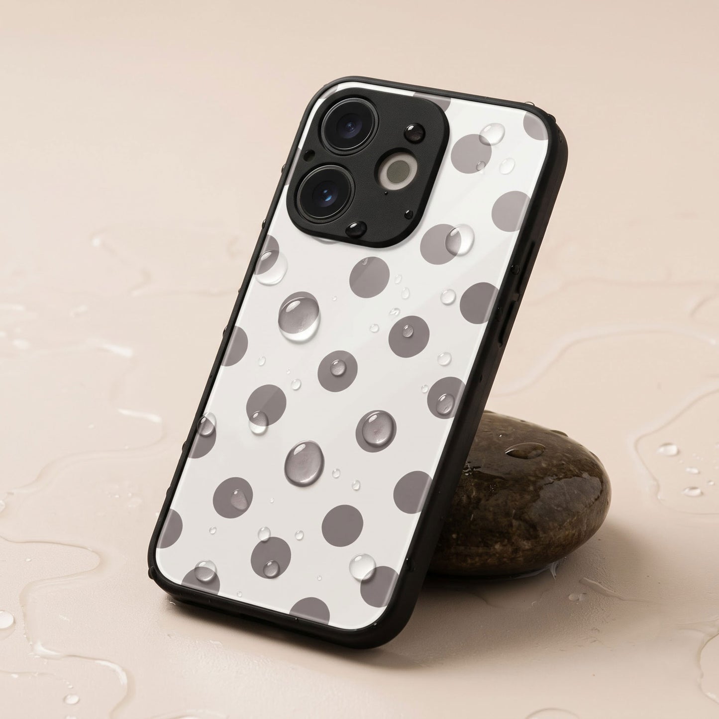 Oppo A5 Pro 5G Elegant White Grey Polka Dot Acrylic Phone Back Cover