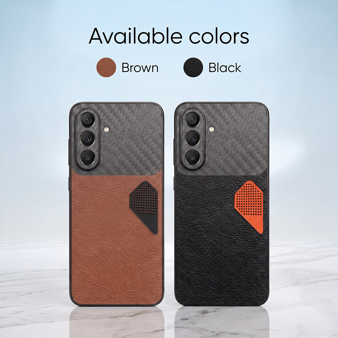 Samsung Galaxy A27 5G Carbon Fiber Heat Dissipation Leather Hybrid Phone Case
