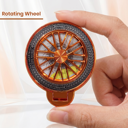 Vivo V50 5G Stress Buster Wheel Rotating Shimmer Airbag Cosmic Orange Case