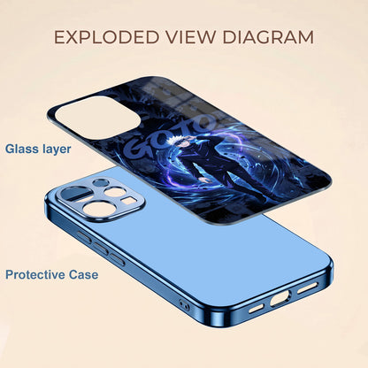Vivo V70 5G Jujutsu Kaisen Blue Electroplated Glass Phone Back Case