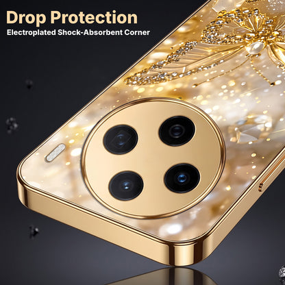 Vivo X200 5G Golden Butterfly Gold Electroplated Glass Phone Back Case