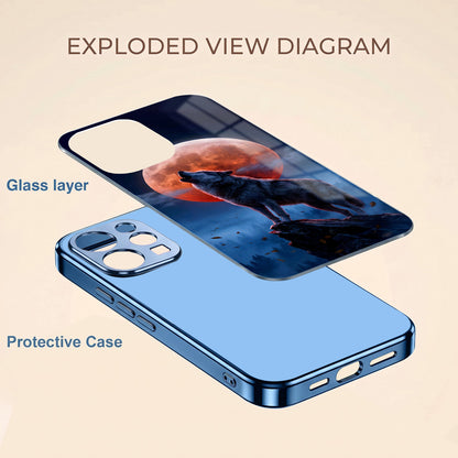 Vivo V70 5G Lunar Wolf Blue Electroplated Glass Phone Back Case