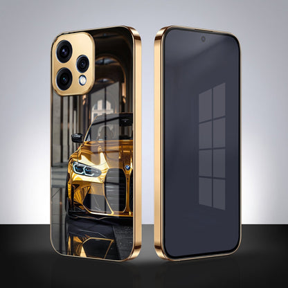 Oppo Reno 15 5G Golden BMW Gold Electroplated Glass Phone Back Case