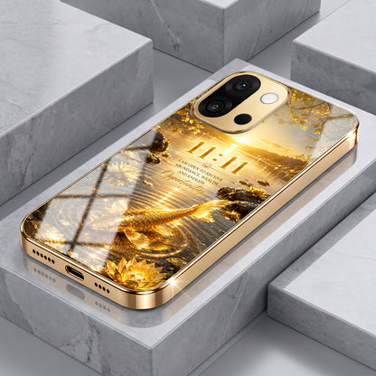 OnePlus 13s 5G 11:11 Manifestation Gold Electroplated Glass Phone Back Case